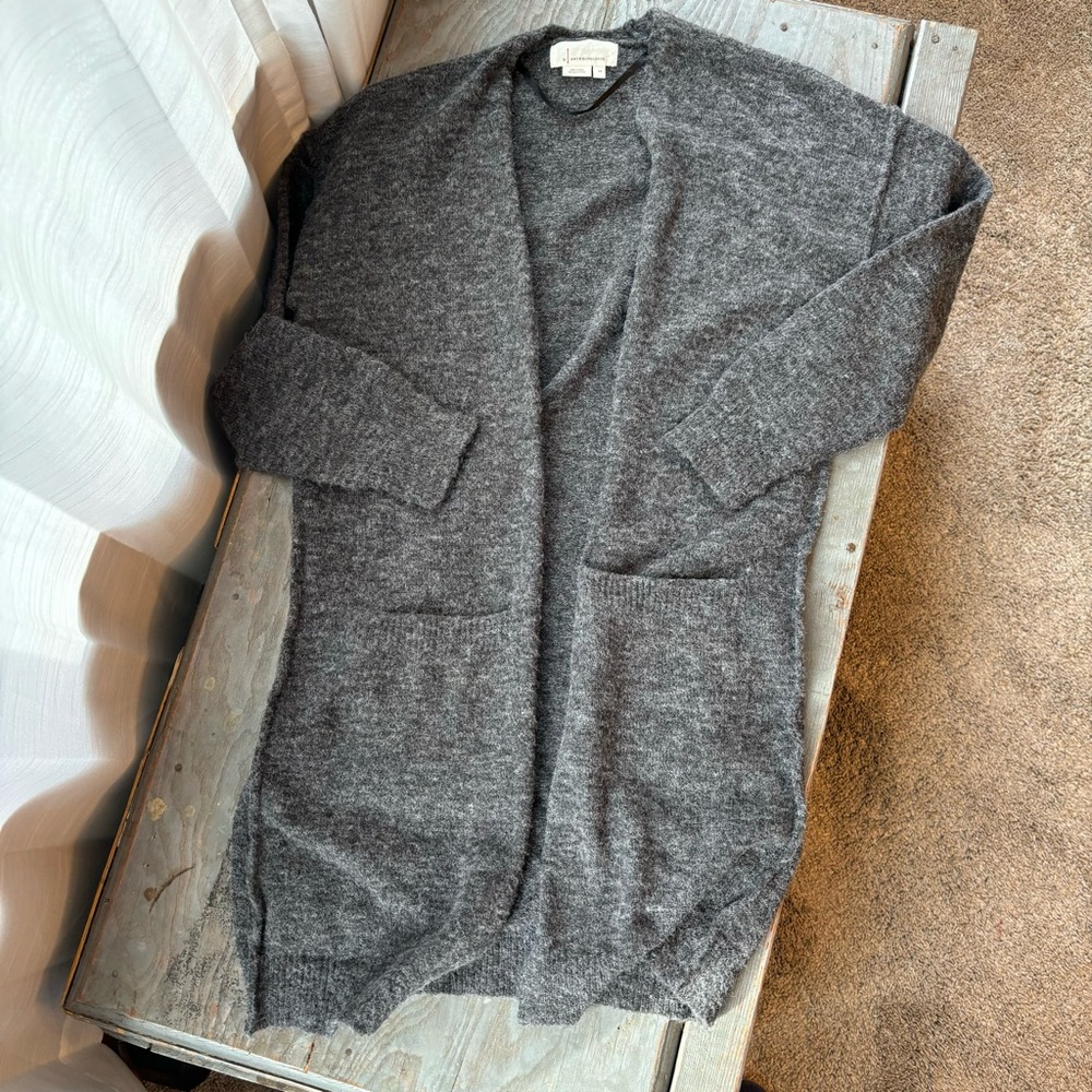 Anthropologie gray open front cardigan | size XS